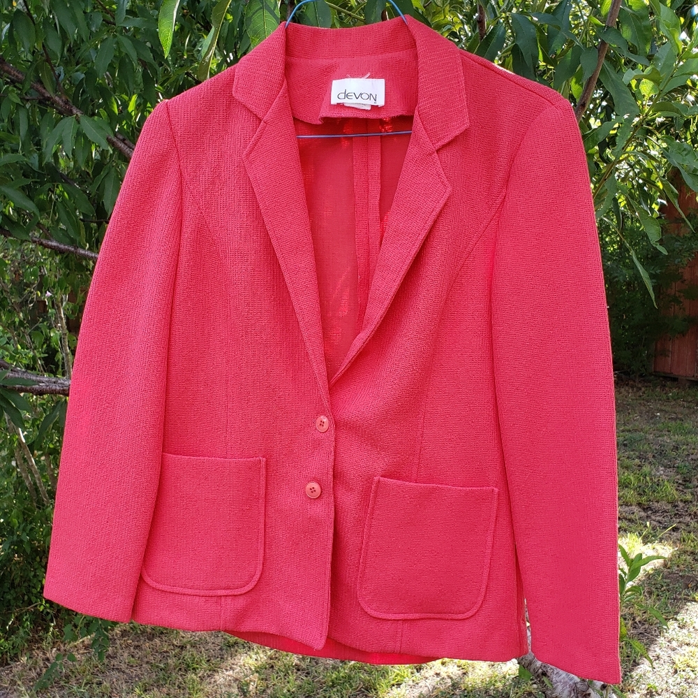 Vintage Devon Coral Blazer, Size 12